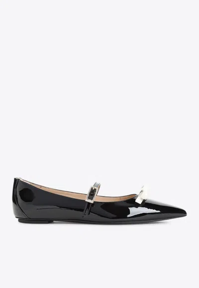 STUART WEITZMAN FELICITY PATENT LEATHER BALLET FLATS