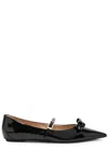 Stuart Weitzman Felicity Bow Ballerinas In Black