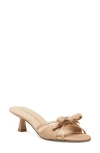 Stuart Weitzman Felicity Bow Slides 50mm Adobe In Adobe