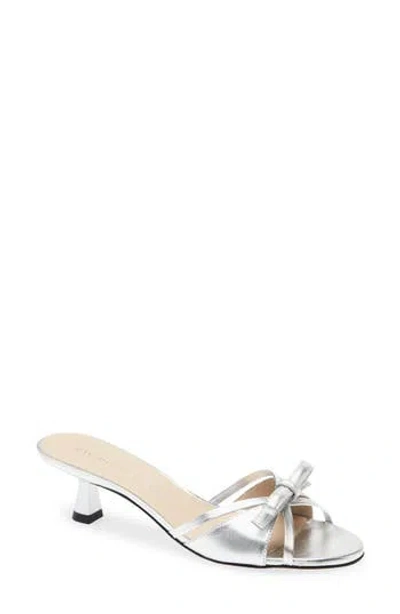 Stuart Weitzman Felicity Slide Sandal In Silver