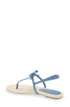 Stuart Weitzman Felicity Denim Bow T-strap Sandals In Washed/natural