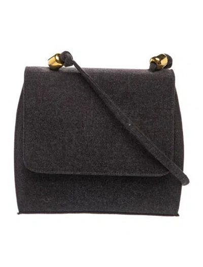 Pre-owned Stuart Weitzman Felt Crossbody Bag In Black