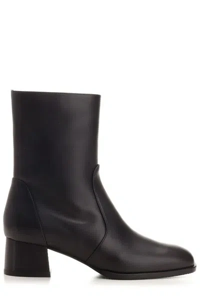 Stuart Weitzman Fine Leather Nola Boots In Brown