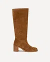 Stuart Weitzman 60mm Finn Suede-leather Block-heel Boots In Brown