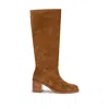 Stuart Weitzman 60mm Finn Suede-leather Block-heel Boots In Brown