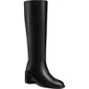 Stuart Weitzman Finn Knee High Leather Boot In Black