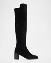 Stuart Weitzman Finn Suede Knee Boots In Animal Print