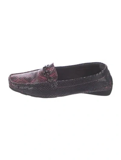 Pre-owned Stuart Weitzman Fish Skin Animal Print Loafers In Multicolor