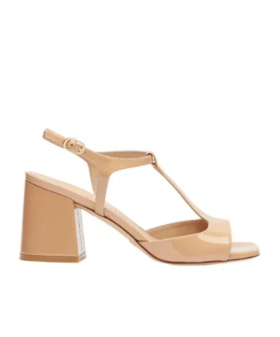 Stuart Weitzman Flareblock 75mm Sandals In Brown