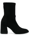 Stuart Weitzman Black Flare Block Ankle Boots In Black