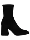 Stuart Weitzman Black Flare Block Ankle Boots In Black