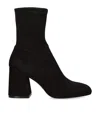 Stuart Weitzman Flareblock Womens Suede Pull On Ankle Boots In Black
