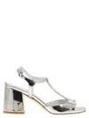Stuart Weitzman Minimalist Flareblock 85 Mirrored Leather T-sandal