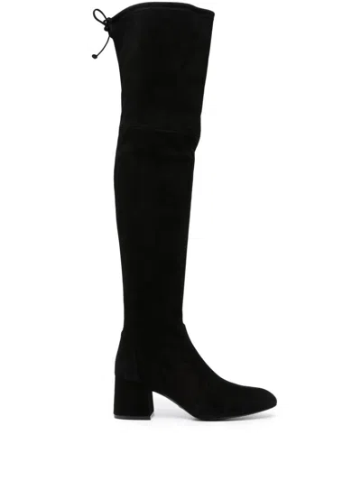 Stuart Weitzman Flareland 65mm Suede Boots In Black