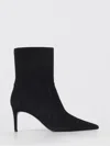 Stuart Weitzman Black Ankle Boots With Stiletto Heel And Zip Closure On The Side In Suede Woman In Multi