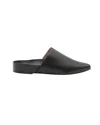 Stuart Weitzman Flat Mules In Black Leather In Black