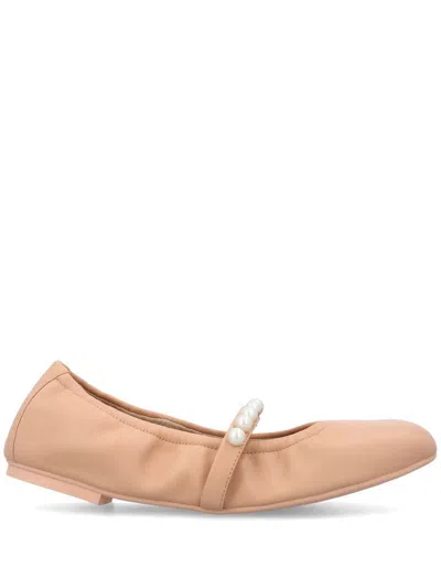 Stuart Weitzman Goldie Embellished Ballet Flats In Pink