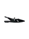 Stuart Weitzman Pearl Pointed Toe Ballerina Shoes In Black