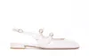 Stuart Weitzman Slingback Leather Ballerina Shoes With Double Buckle Straps In Seashell