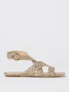 Stuart Weitzman Thea Metallic Braided Slingback Sandals In Gold