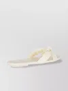 Stuart Weitzman Flat Sole Knot Detail Open Toe Slippers In White