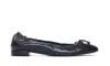 Stuart Weitzman Bria Leather Bow Ballerina Flats In Black