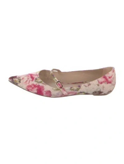 Pre-owned Stuart Weitzman Floral Print Ballet Flats In Pink