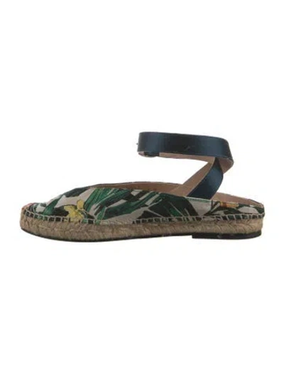 Pre-owned Stuart Weitzman Floral Print Espadrilles In Neutrals