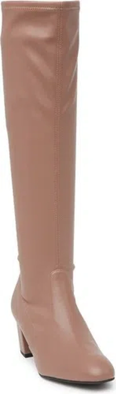 Pre-owned Stuart Weitzman Frannie 60 Boot, Size 8.5 B Taupe In Brown