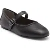 Stuart Weitzman Freya Mary Jane Flat In Black