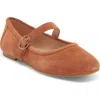 Stuart Weitzman Freya Mary Jane Flat In Brown