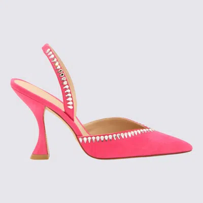 STUART WEITZMAN STUART WEITZMAN FUCHSIA LEATHER GEMCUT XCURVE PUMPS