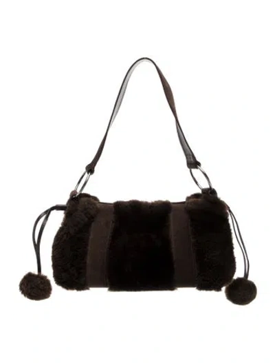 Pre-owned Stuart Weitzman Fur Shoulder Bag In Brown