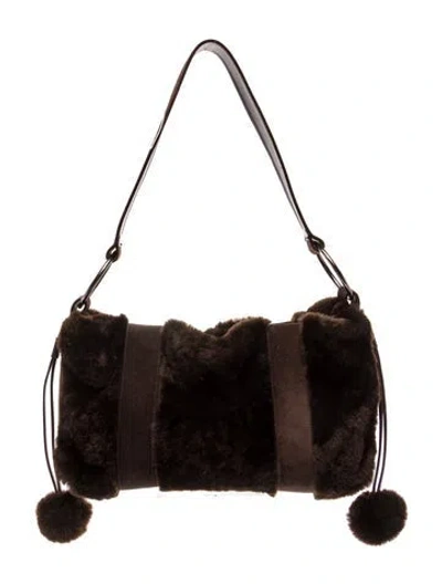 Pre-owned Stuart Weitzman Fur Shoulder Bag In Brown