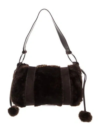 Pre-owned Stuart Weitzman Fur Shoulder Bag In Brown
