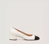 Stuart Weitzman Gabby 45 Block Pump In Chalk & Black