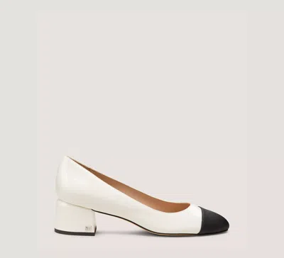 Stuart Weitzman Gabby 45 Block Pump In Chalk & Black