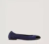 Stuart Weitzman Gabby Ballet Flat The Sw Outlet In Navy Blue & Black