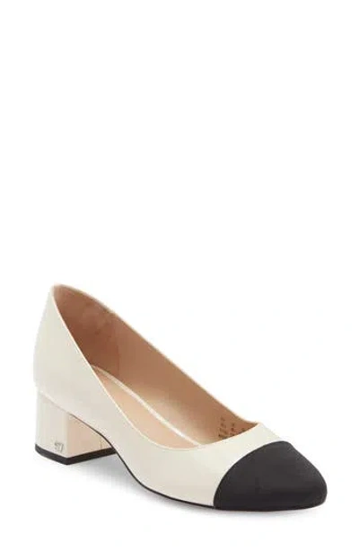 Stuart Weitzman Gabby Block Heel Pump In White