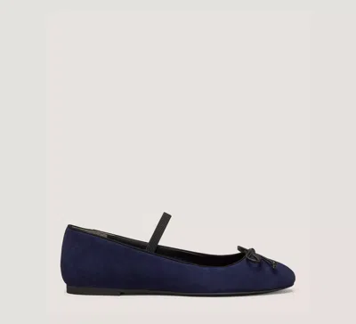 Stuart Weitzman Gabby Bow Ballet Flat The Sw Outlet In Navy Blue & Black