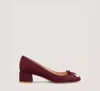 Stuart Weitzman Gabby Pearl 45 Block Pump The Sw Outlet In Cabernet