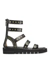 Stuart Weitzman Stud-embellished Open-toe Sandals In Green
