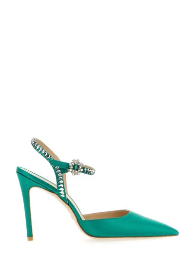 Stuart Weitzman Gemcut 100 Ankle Strap Pump In Green