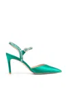 Stuart Weitzman Gemcut 100mm Ankle-strap Pumps In Green