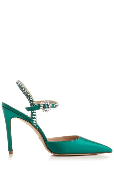 Stuart Weitzman Gemcut Strapped Pumps In Green