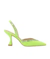 Stuart Weitzman Gemcut Xcurve 85mm Slingback Pumps In Green