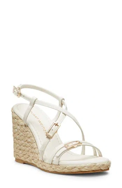 Stuart Weitzman Alyssa Ankle Strap Wedge Sandal In Neutral