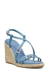 Stuart Weitzman Georgie Denim Strappy Espadrille Sandals In Washed/natural