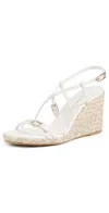 Stuart Weitzman Georgie Strappy Wedge Espadrille Sandals In Cream/natural