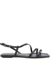 Stuart Weitzman Square Toe Flat Sandals